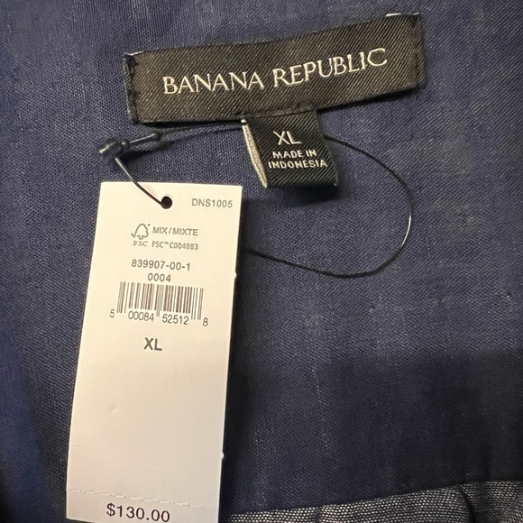 Banana Republic Indigo Blue Cotton Shirt Dress Size XL NWT - Picture 12 of 12